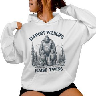 Twin Parent Mom Dad Of Twins Support Wildlife Raise Twins Women Hoodie - Monsterry