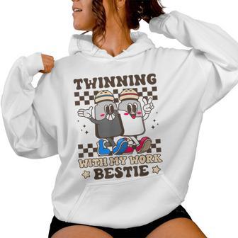 Twinning With My Work Bestie Matching Twin Day Friends Women Women Hoodie - Thegiftio UK