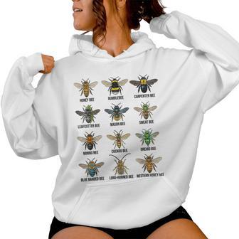 Types Of Bees Bee Species Chart Entomology Science Women Hoodie - Thegiftio UK