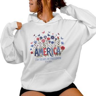 Usa 250Th Anniversary 1776-2026 Floral Patriotic Apparel Women Hoodie - Thegiftio UK