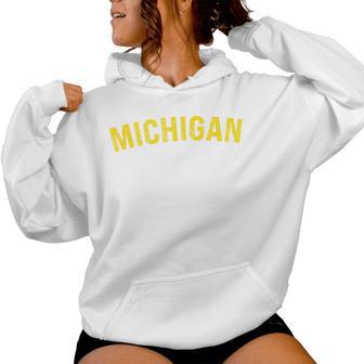 Vintage Michigan Michigan Es Azul Sudadera con capucha para mujer - Regaloses