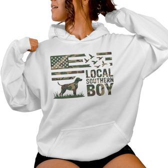 Youth Boy Local Camo Duck Hunting Camouflage American Flag Women Hoodie | Mazezy