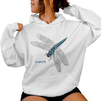 トンボ 蜻蛉 蜻蜓 大きい Dragonfly レトロ 虫 昆虫 イラスト かっこいい おしゃれ トンボ好き トンボ柄 レディースパーカー - Kawaiitshirt