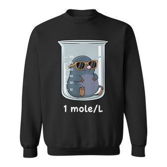 1 Mole L Chemistry Mole Cartoon Science Chemist Sweatshirt - Thegiftio