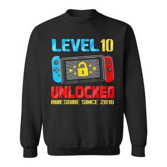 10Th Birthday Boy Level 10 Gamer 10 Year Video Game Party Sweatshirt - Thegiftio UK