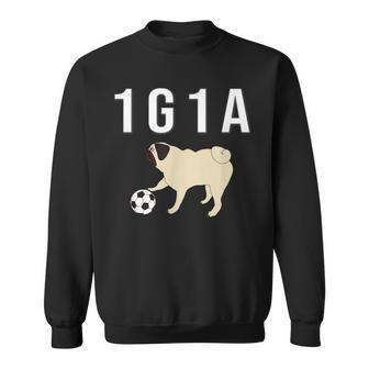 1G1a Pug くるりん尻尾のパグ おもしろ スウェットシャツ - Kawaiitshirt