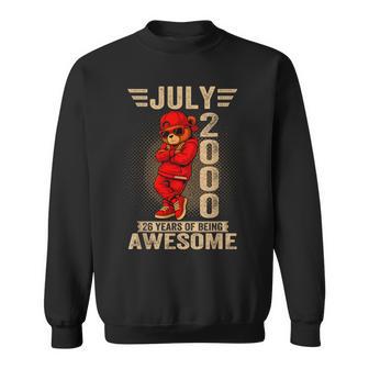 2000年7月26日誕生日メンズレディース素晴らしいテディベア。 スウェットシャツ - Kawaiitshirt