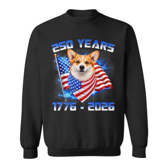 250 America Years 1776 2026 Corgi Dog Lovers American Flag Sweatshirt - Thegiftio UK