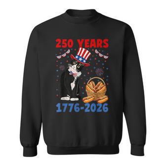 250 Years 1776 2026 250Th Anniversary Cat 4Th Of July Sweatshirt - Monsterry