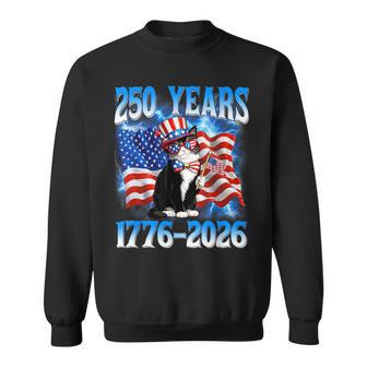 250 Years 250Th Anniversary Usa Cat American Flag 4Th July Sweatshirt | Mazezy