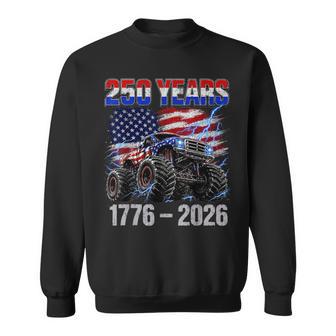 250 Years 4Th Of July Toddler Boys Kids Monster Truck Sweatshirt - Thegiftio UK