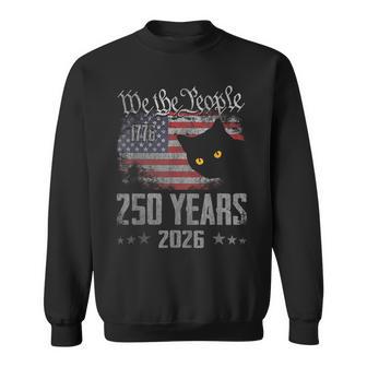 250 Years Cat American Flag 250Th Anniversary 4Th Of July Sweatshirt | Mazezy