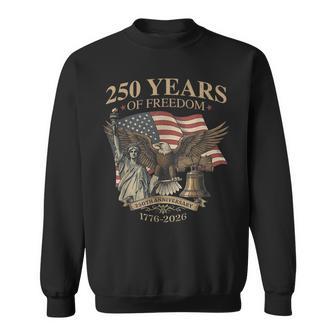 250 Years Of Freedom 1776-2026 Liberty Bell Eagle Usa Flag Sweatshirt - Thegiftio UK