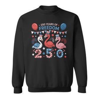 250Th America Flamingos Patriotic 250 Years Of Freedom Sweatshirt - Thegiftio UK