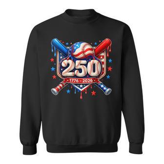 250Th Anniversary Usa Independence Baseball Ice Cream Drip Sweatshirt - Thegiftio UK