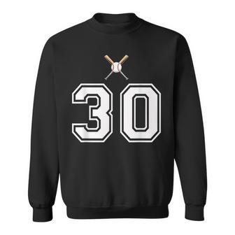 30 番 野球スタイル ヴィンテージホワイト スウェットシャツ - Kawaiitshirt