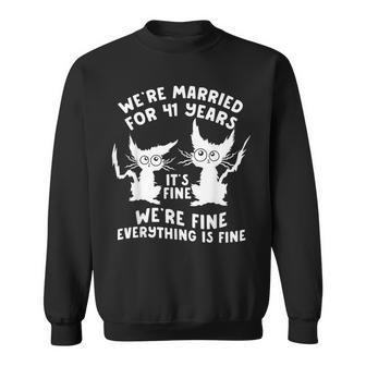 41年目の結婚記念日 結婚41年目 いい猫 面白い スウェットシャツ - Kawaiitshirt