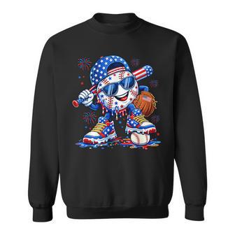 4Th Of July Baseball Drip For Boys Ice Cream American Flag Sweatshirt - Thegiftio UK