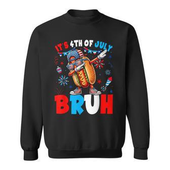 4Th Of July Hotdog Bruh Independence Day Boys Kids Sweatshirt - Monsterry