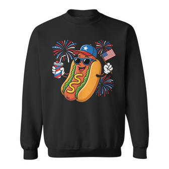 4Th Of July Hotdog Fourth Of July Patriotic Usa Flag Sweatshirt | Seseable UK
