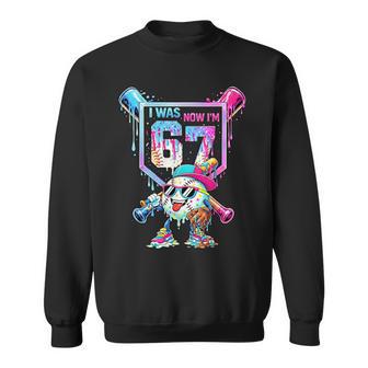 I Was 6 Now Im 7 7Th Birthday Meme Baseball Drip Boy Sweatshirt - Thegiftio UK