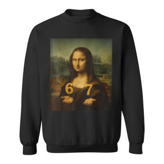 6 7Ixeven Meme 67 Lustiger Mona Lisa Gen Z Alpha-Slang Sweatshirt - Seseable