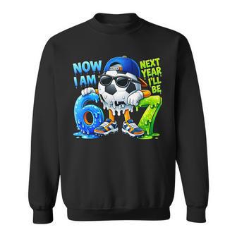 6Th Birthday Boy Soccer Ice Cream Drip 67 Meme 6 Year Old Sweatshirt - Thegiftio UK