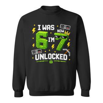 7Th Birthday I Was 6 Now Im 7 Unlocked 67 Boys Kids Youth Sweatshirt - Thegiftio UK