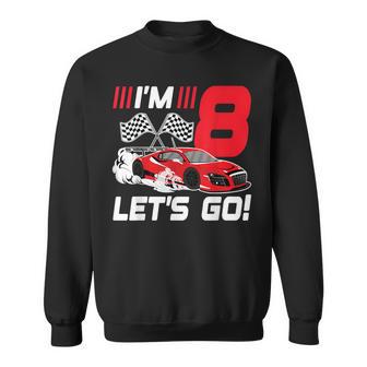 8 Year Old Race Car 8Th Birthday Racecar Racing Boy Sweatshirt - Thegiftio UK