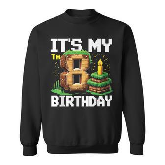 8Th Birthday Boy 8 Year Old Birthday Gamer Pixel Sweatshirt - Thegiftio UK