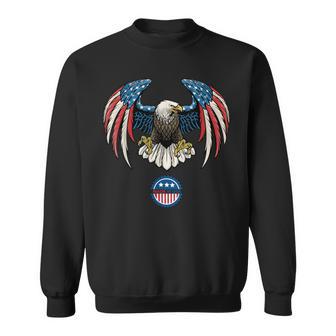 Abstract Unitedtates Of America Wild Eagle With Usa Flag スウェットシャツ - Kawaiitshirt
