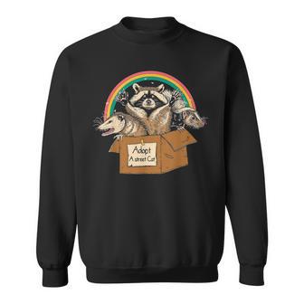 Adopt A Street Cat Opossum Raccoon Skunk Vintage Sweatshirt - Thegiftio UK