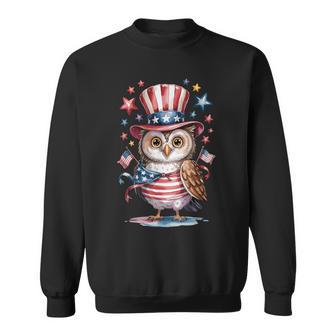Adorable Hibou Drapeau Américain Tenue Feu D'artifice 4 Juillet Sweater e - Cadeauxyz