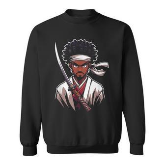 Afro Americanamurai Anime Cartoon Japanese Bushido Warrior Felpa - Novitaregali