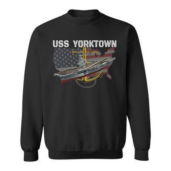 Aircraft Carrier Uss Yorktown Cv-10 Cva-10 Cvs-10 Veterans Sweatshirt - Thegiftio UK