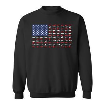 Airplane Us Flag Airline Pilot Aviation Aircraft Lover Sweatshirt - Thegiftio UK