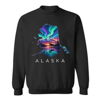 Alaska Moose Animal Alaskan Map Sweatshirt - Thegiftio UK