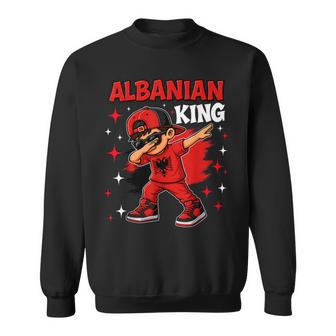Albanian Dab Kid Cartoon Eagle Flag Pride For Boys Kids Sweatshirt - Monsterry UK