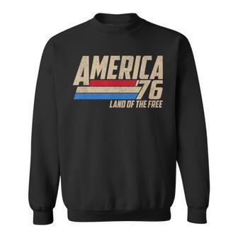America 1776 Land Of The Free Retro Vintage 4Th Of July Sweatshirt | Seseable UK