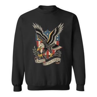 American Bald Eagle Land Of The Free Tattoo Flash Sweatshirt - Thegiftio UK