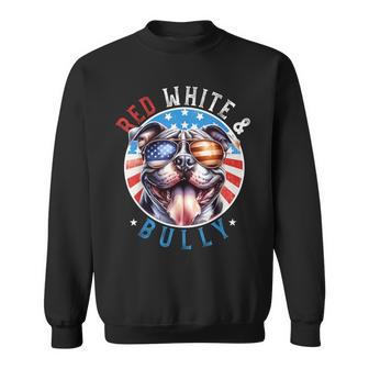 American Bully Dog 4Th Of July Red White And Bully Lovers Sweatshirt - Thegiftio UK