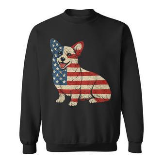 American Flag Dog Corgi 4Th Of July Sweatshirt - Monsterry