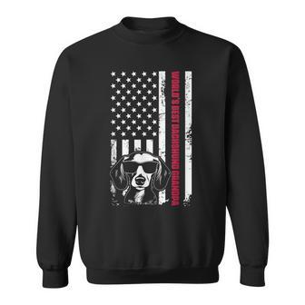 American Flag Patriotic Dog World’S Best Dachshund Grandpa Sweatshirt - Monsterry