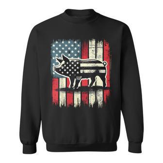 American Flag Pig Lover 4Th Of July Sweatshirt - Thegiftio UK