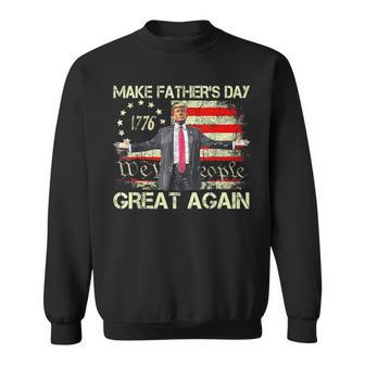 American Flag Trump Make Father's Day Great Again Vintage Sweatshirt - Thegiftio UK