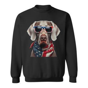American Weimaraner Dog 4Th Of July Incependence Day Owner Sweatshirt - Monsterry