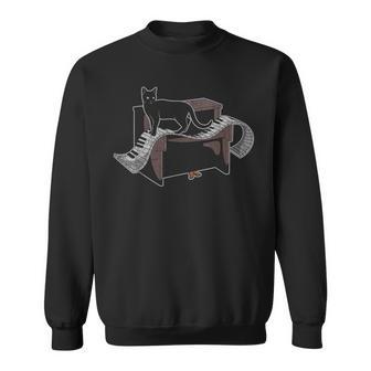Animal Musicien Le Chat Pianiste Piano Sweater e - Cadeauxyz