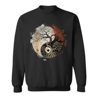 Arbre Deieur La Méditation Bouddhiste Yin Yang Sweater e - Cadeauxyz