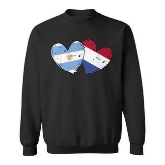 Argentina Países Bajos Corazones Bandera Argentina Holandesa Banderas Camisa de entrenamiento - Regaloses