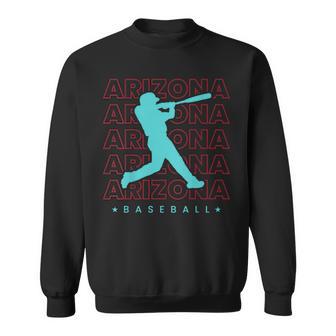 Arizona Baseball Minimalist Backprint Retro Baseball Lover Sweatshirt - Monsterry
